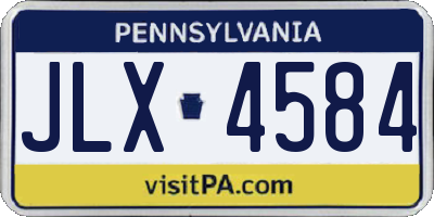 PA license plate JLX4584