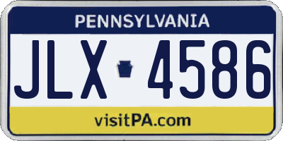PA license plate JLX4586