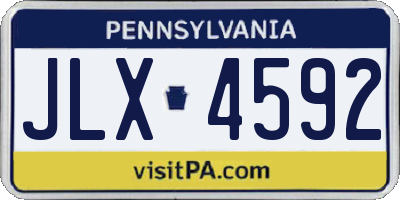 PA license plate JLX4592