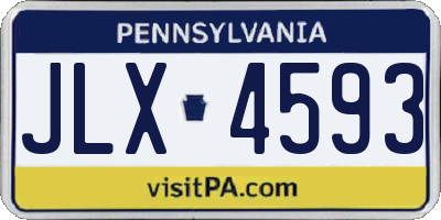 PA license plate JLX4593