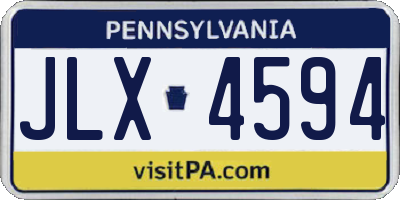 PA license plate JLX4594