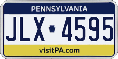 PA license plate JLX4595