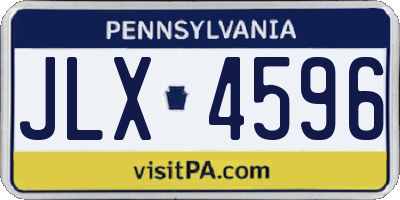 PA license plate JLX4596