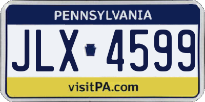 PA license plate JLX4599