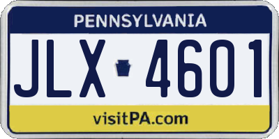 PA license plate JLX4601