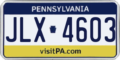 PA license plate JLX4603