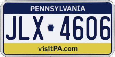 PA license plate JLX4606