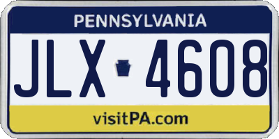 PA license plate JLX4608