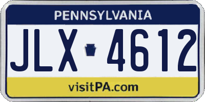 PA license plate JLX4612