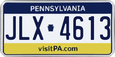 PA license plate JLX4613