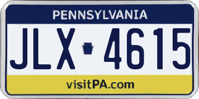 PA license plate JLX4615