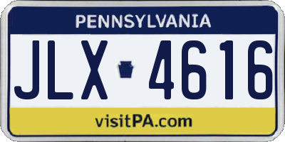 PA license plate JLX4616