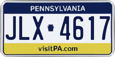 PA license plate JLX4617
