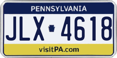 PA license plate JLX4618