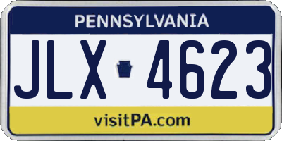 PA license plate JLX4623
