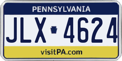 PA license plate JLX4624