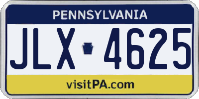 PA license plate JLX4625