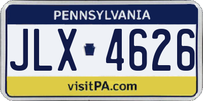 PA license plate JLX4626