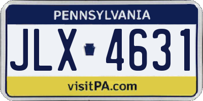 PA license plate JLX4631