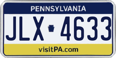 PA license plate JLX4633