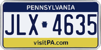 PA license plate JLX4635