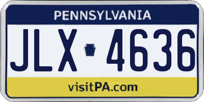 PA license plate JLX4636