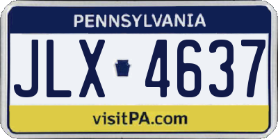PA license plate JLX4637