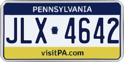 PA license plate JLX4642
