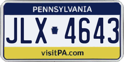 PA license plate JLX4643