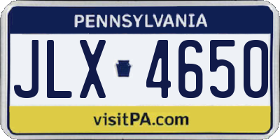 PA license plate JLX4650