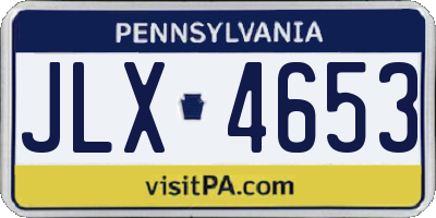 PA license plate JLX4653