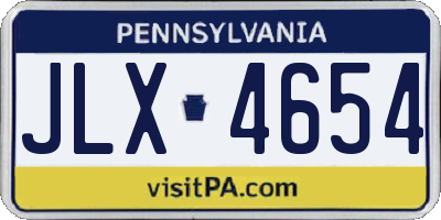 PA license plate JLX4654