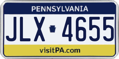 PA license plate JLX4655