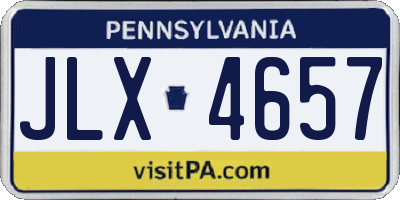 PA license plate JLX4657