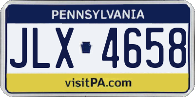PA license plate JLX4658