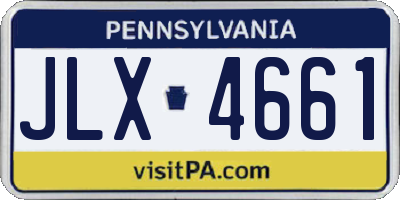PA license plate JLX4661
