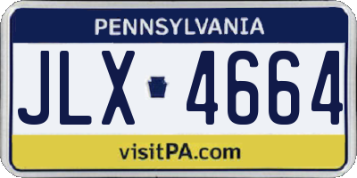 PA license plate JLX4664