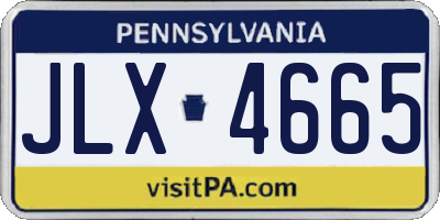PA license plate JLX4665