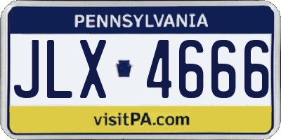 PA license plate JLX4666