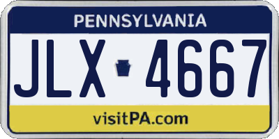 PA license plate JLX4667