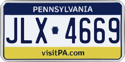 PA license plate JLX4669