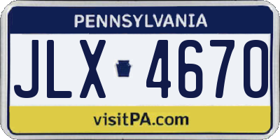 PA license plate JLX4670