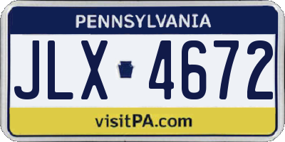 PA license plate JLX4672