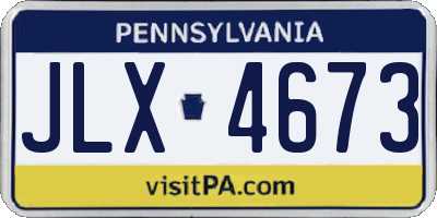 PA license plate JLX4673