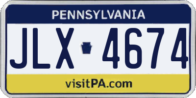 PA license plate JLX4674