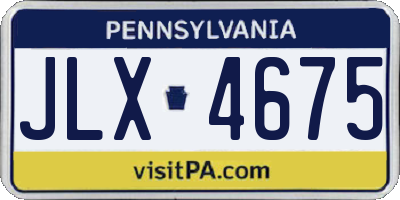 PA license plate JLX4675