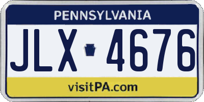 PA license plate JLX4676