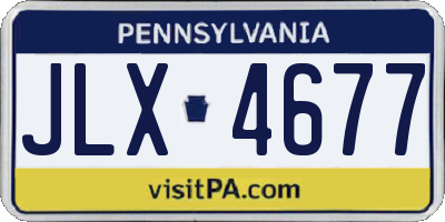 PA license plate JLX4677