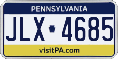 PA license plate JLX4685