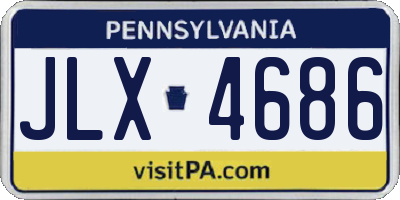 PA license plate JLX4686